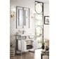 James Martin Vanities Boston 31.5" Single White Door Bathroom Vanity in Brushed Nickel with 3 cm White Glossy Resin Countertop and Rectangular Sink, , large