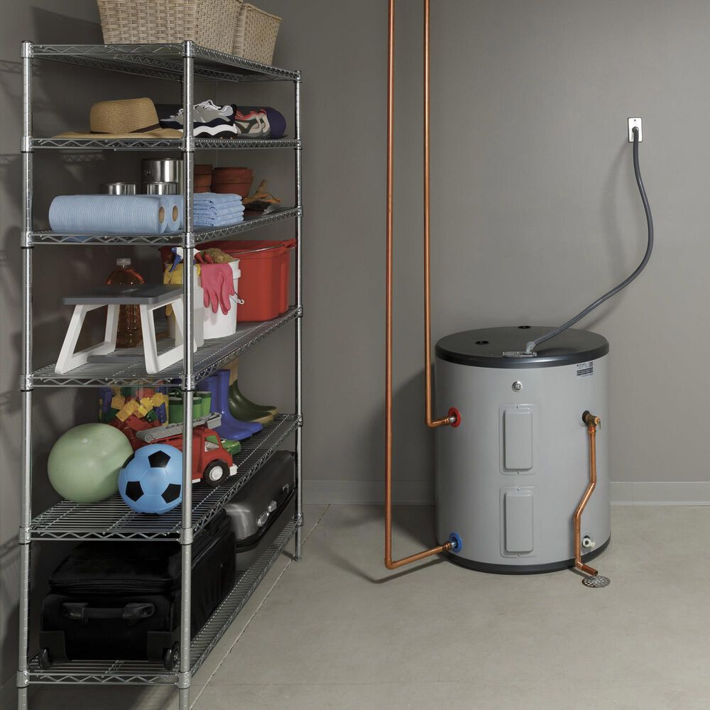GE Appliances 36-Gallon Side Port Lowboy Electric Water Heater in Gray, , large