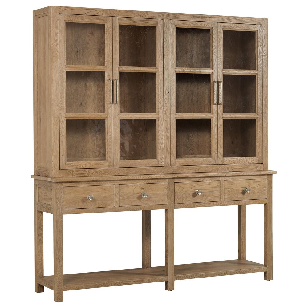 Hooker Furniture Driftwood Display Sideboard with Hutch in Buckboard, , large