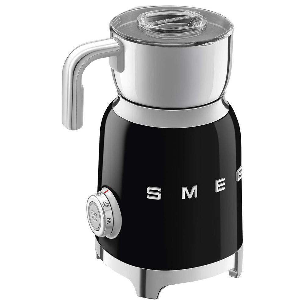 Smeg 20 Oz Retro Style Milk Frother in Black and Polished Chrome, , large