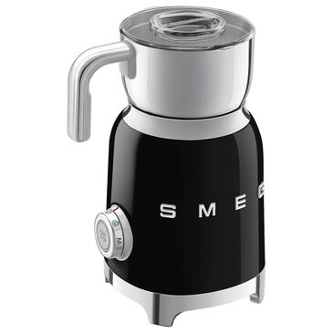 Smeg 20 Oz Retro Style Milk Frother in Black and Polished Chrome, , large