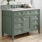 James Martin Vanities Brittany 48" Single Bathroom Vanity in Smokey Celadon with 3 cm Eternal Jasmine Pearl Quartz Top and Rectangular Sink, , large