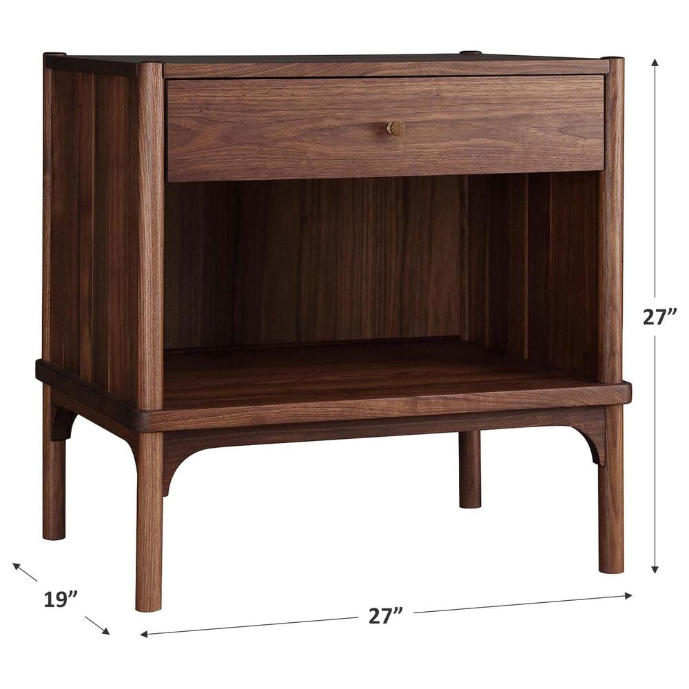 Stickley Furniture Walnut Grove 1-Drawer Nightstand in Walnut, , large