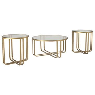 Ashley Milloton 3-Piece Occasional Table Set in Gold and Clear, , large
