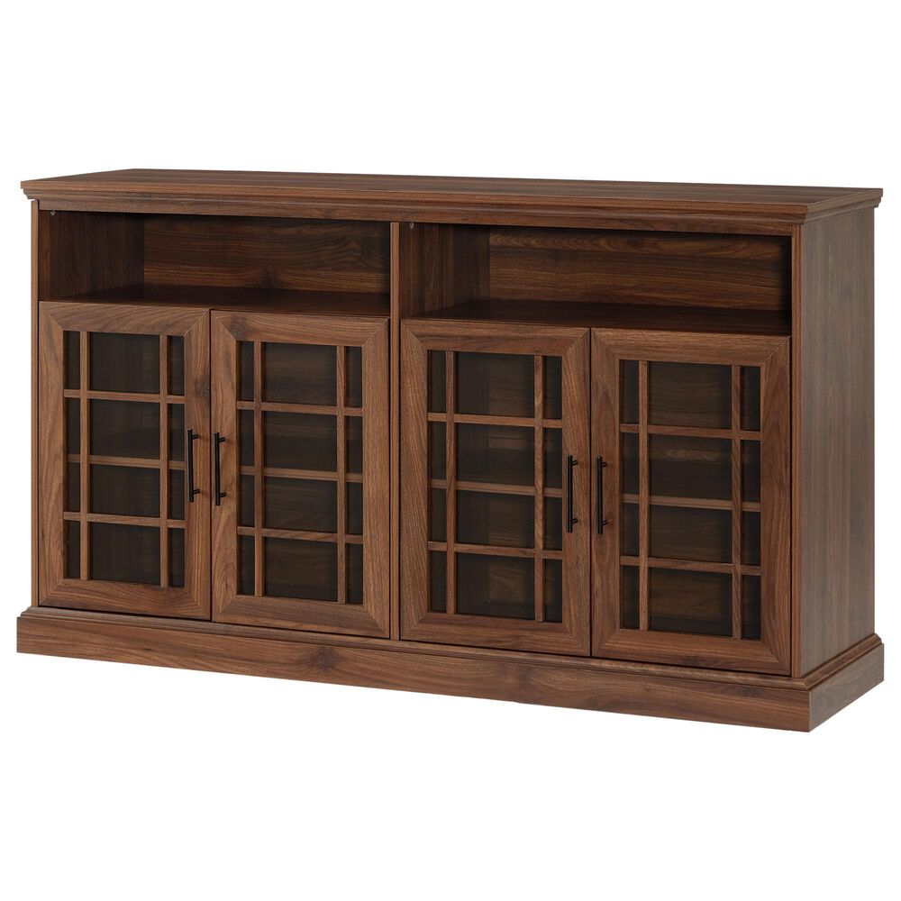 Walker Edison Hazel 58&quot; TV Stand in Dark Walnut, , large