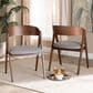 Baxton Studio Danton Arm Chair with Grey Cushion in Walnut Brown (Set of 2), , large
