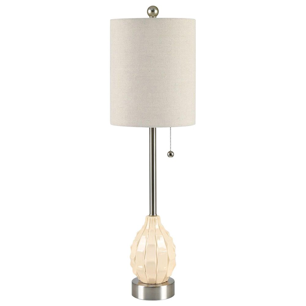 Crestview Collection Meyer Buffet Lamp in Cream and Brushed Nickel, , large
