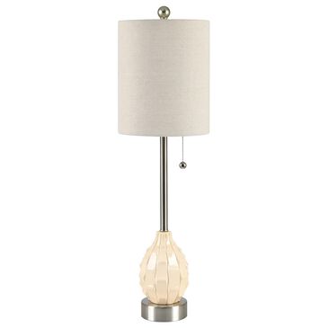 Crestview Collection Meyer Buffet Lamp in Cream and Brushed Nickel, , large
