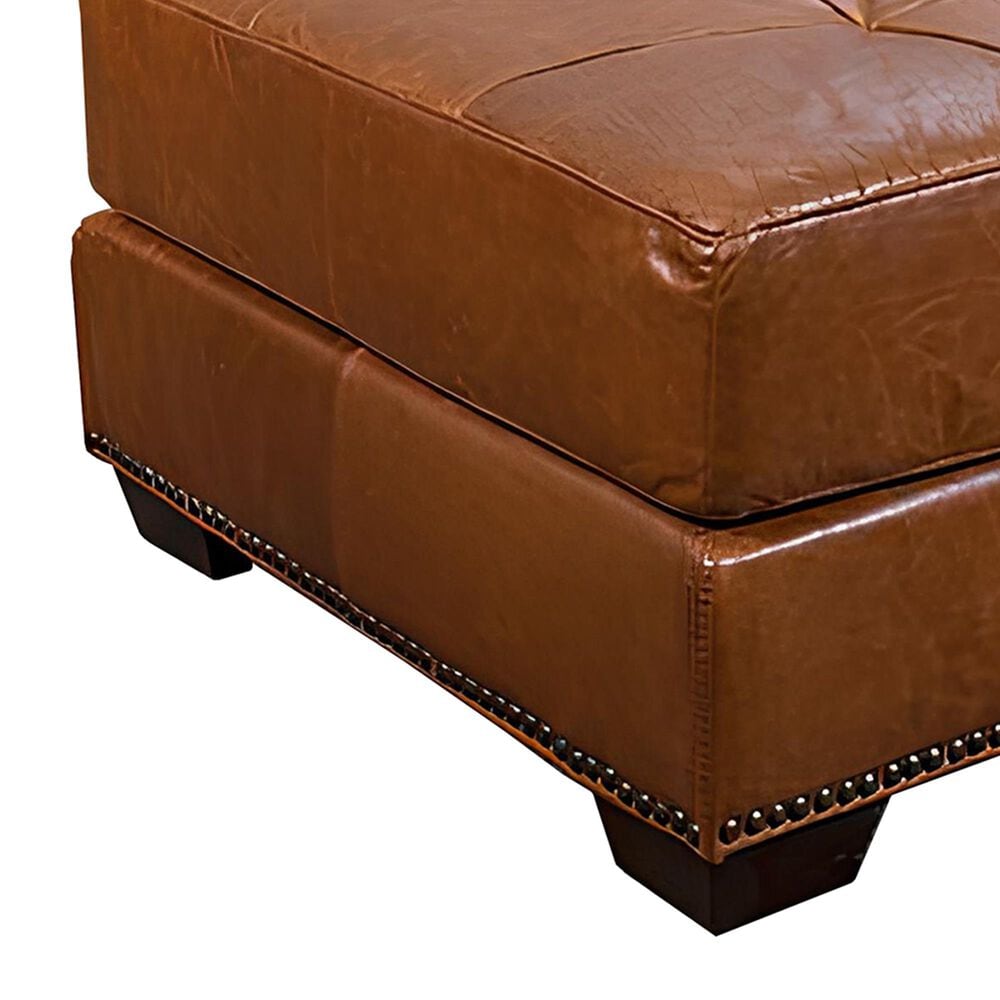 USA Premium Leather Cocktail Ottoman in Saddle Glove, , large