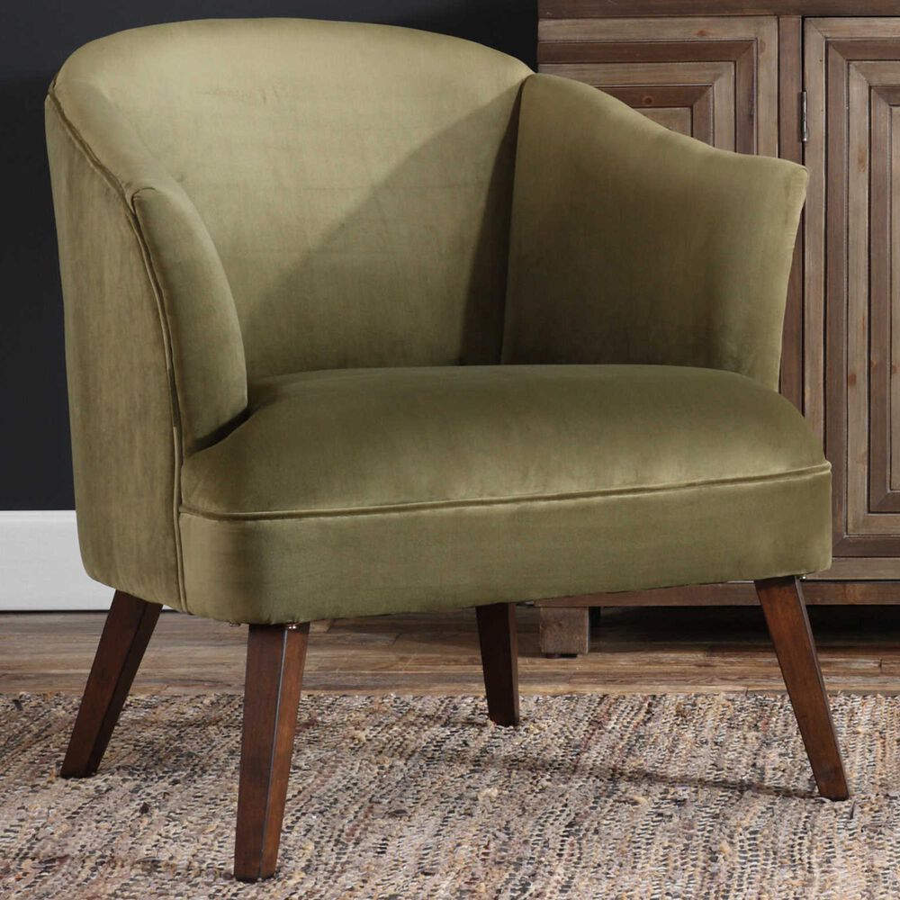 Uttermost Conroy Accent Chair in Olive Velvet, , large