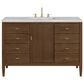 James Martin Vanities Myrrin 48" Vanity in Mid-Century Walnut with 3 cm Victorian Silver Quartz Top, , large