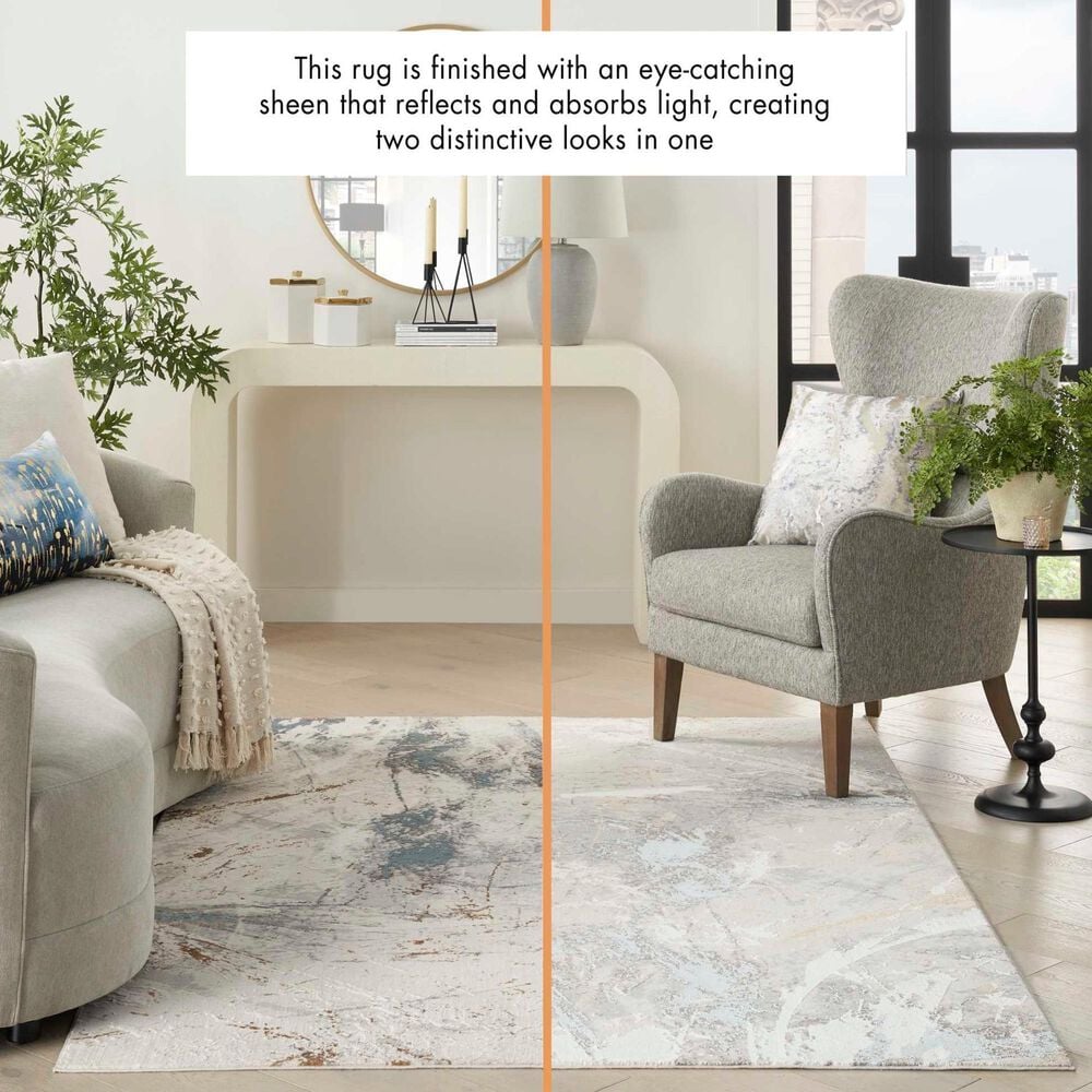 Nourison Desire Ivory, Grey and Blue 3&#39;11&quot; x 5&#39;11&quot; Area Rug, , large