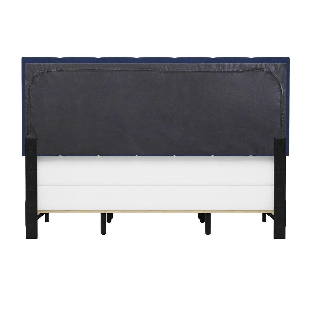 Richlands Furniture Reece Queen Upholstered Panel Bed in Sapphire Blue, , large
