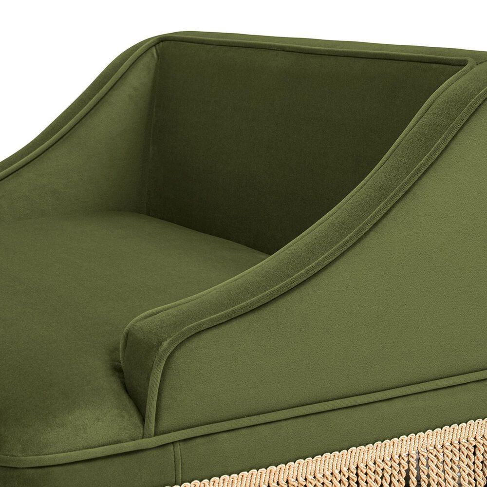 Jennifer Taylor Home Duchess 33" Medium Princess Pet Bed Sofa with Fringe Skirt in Olive Green, , large