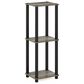HOMLUX 2-Tier Small End Table in French Oak Grey and Black (Set of 2), , large