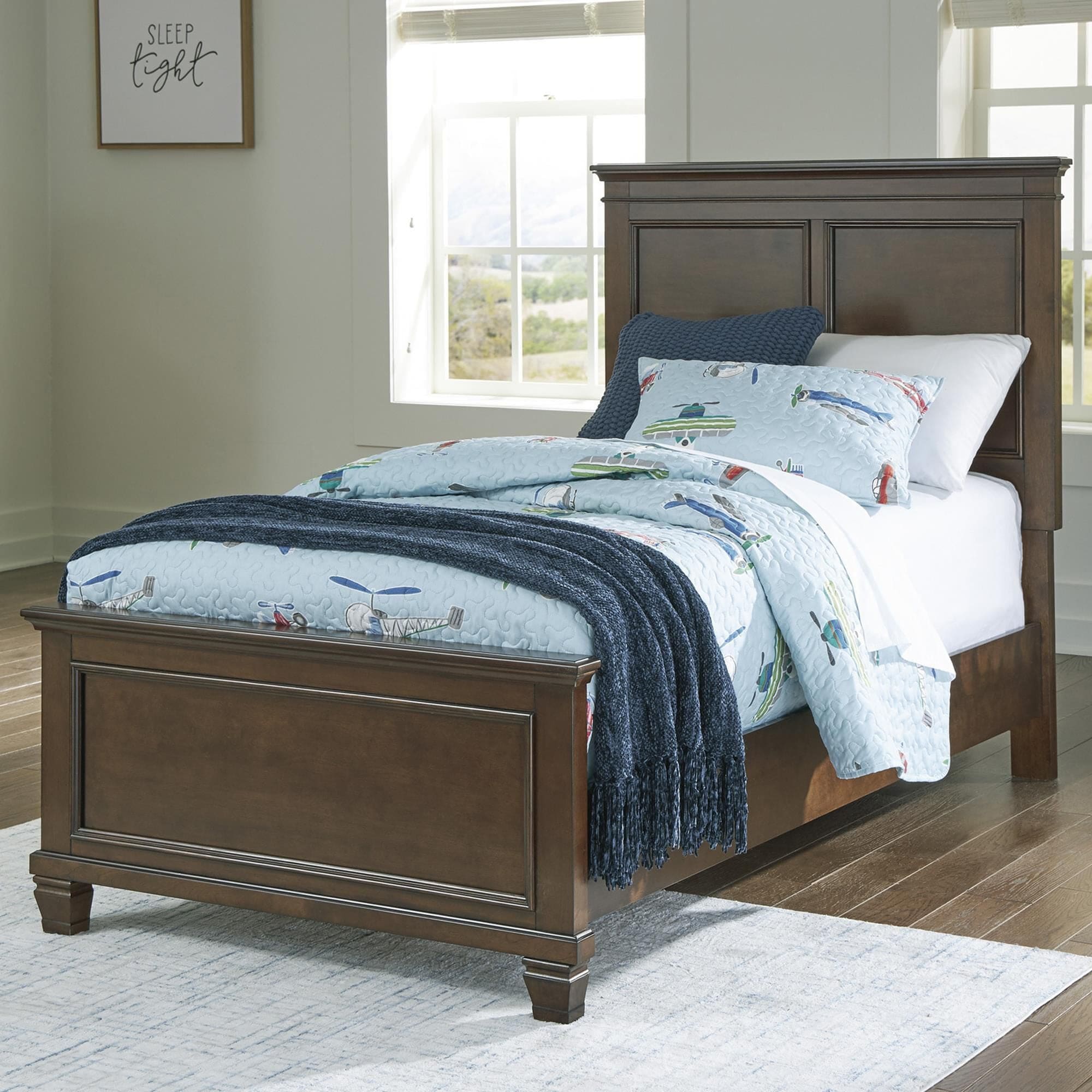 Ashley Danabrin Twin Panel Bed in Brown