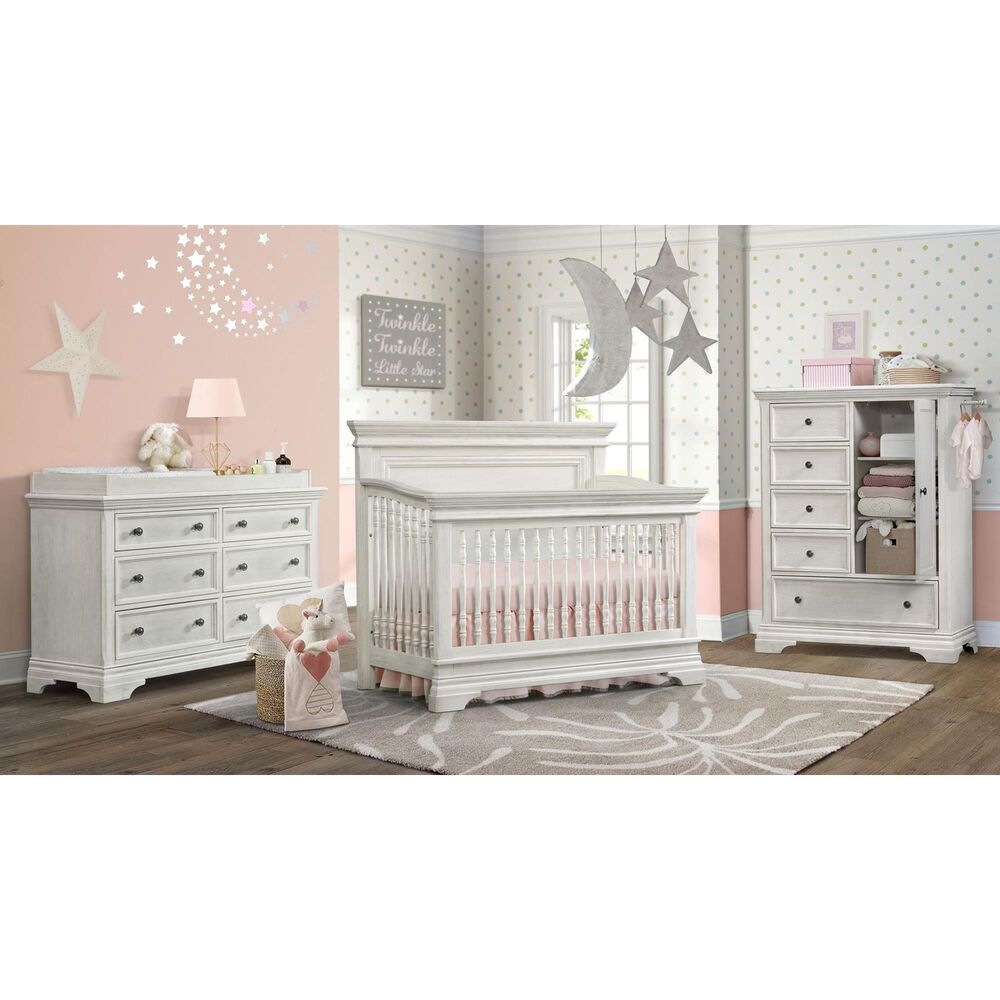 Eastern Shore Olivia 4- in -1 Convertible Crib in Brushed White, , large