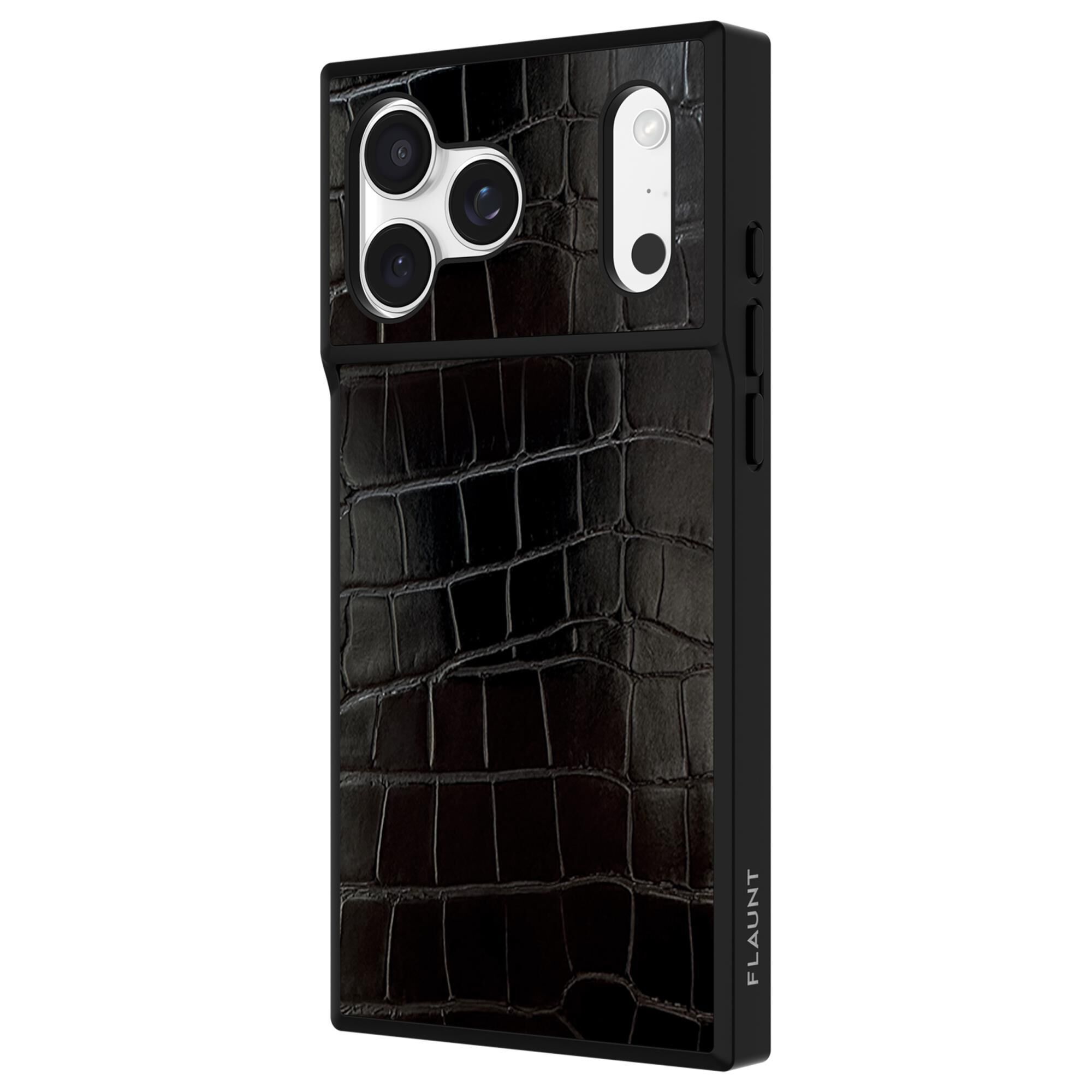Case-Mate Square MagSafe Case for iPhone 17 Pro Max in Black Crocodile