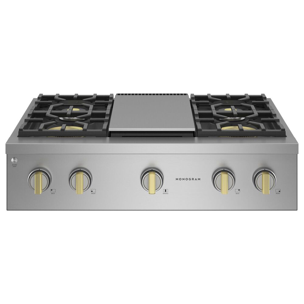 Monogram 36" Professional Gas Rangetop with 4 Burners and Griddle in Stainless Steel, , large