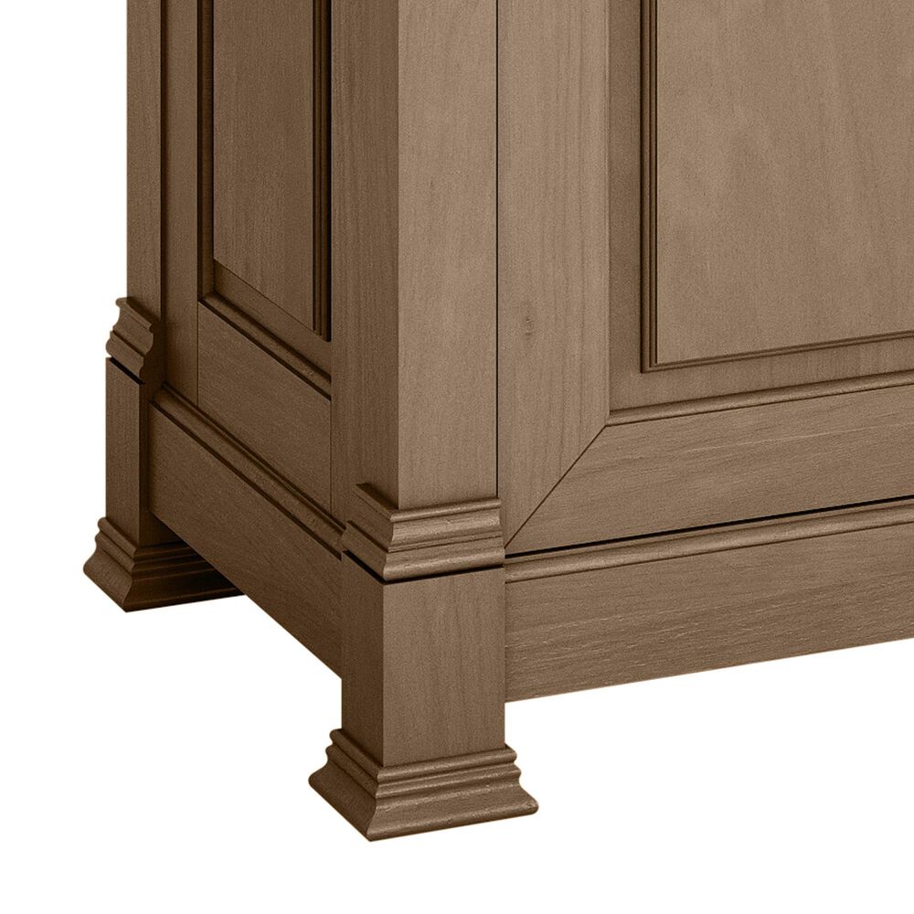 James Martin Vanities Brookfield 60&quot; Double Bathroom Vanity in Pecan with 3 cm Arctic Fall Solid Surface Top and Rectangular Sinks, , large