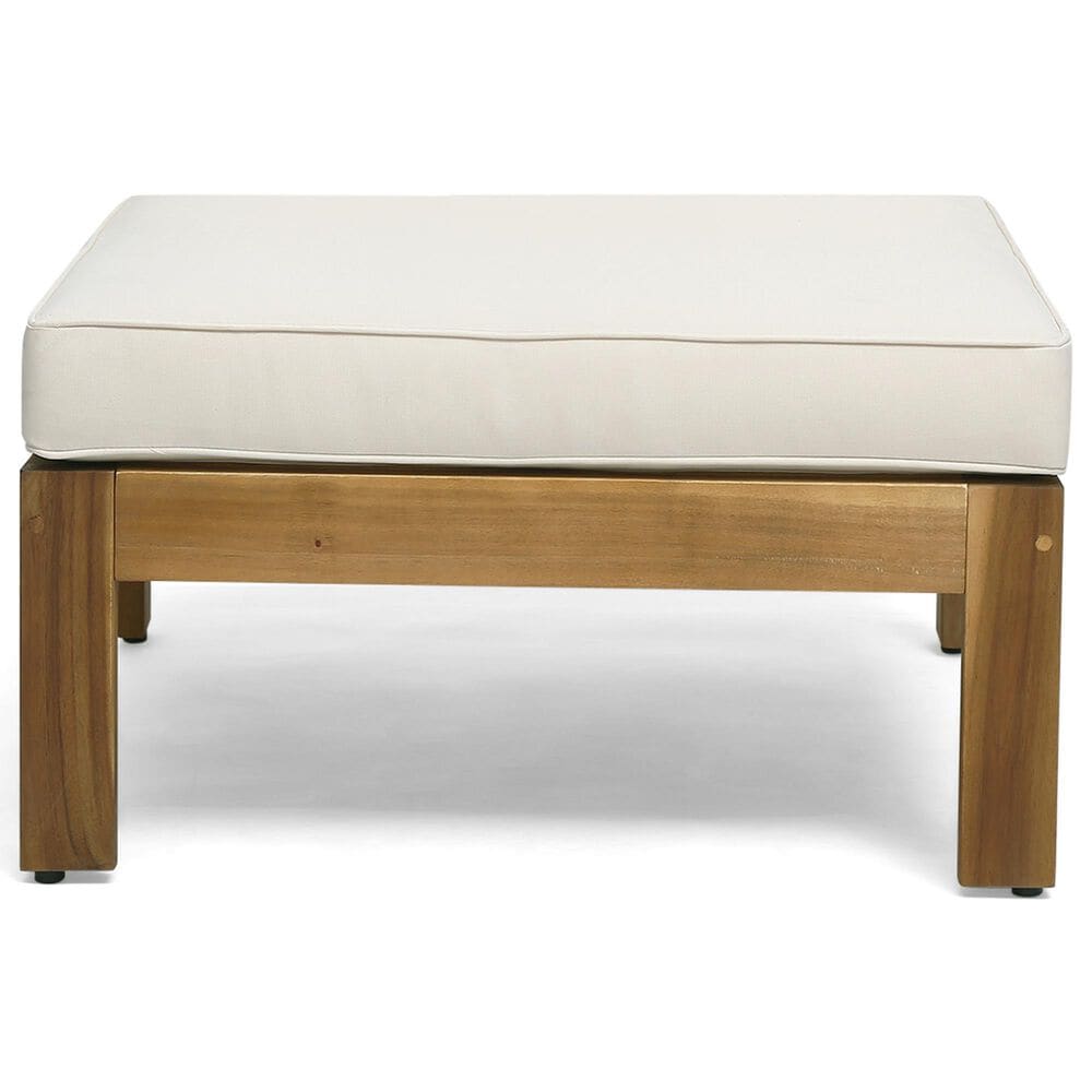 Hearth and Haven Alcove 5-Piece Outdoor L-Shape Sectional Set with Beige Cushion in Teak, , large