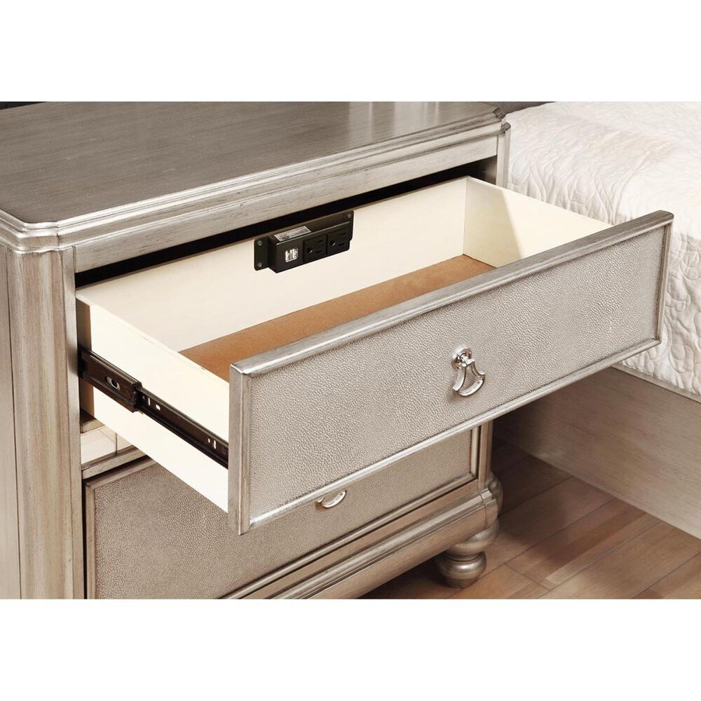 Pacific Landing Bling Game Nightstand with 2 Drawers in Metallic
