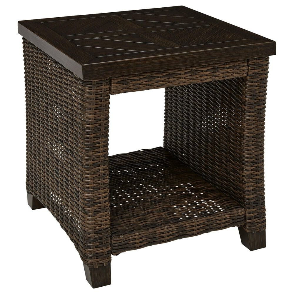 Ashley Monterey Point Square End Table in Dark Brown, , large