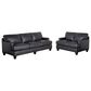 Craftmaster Furniture Corp Stationary Leather Sofa and Loveseat Set in Dark Gray, , large