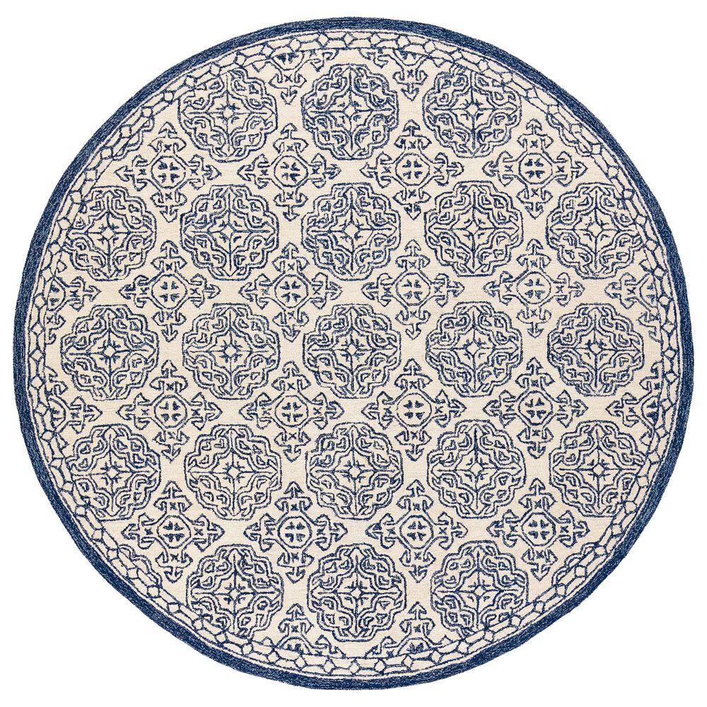 Surya Granada GND-2303 8' Round Dark Blue, Denim and Ivory Area Rug, , large