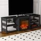 Noviland 63" Fireplace TV Stand with Storage Shelves in Americano, , large