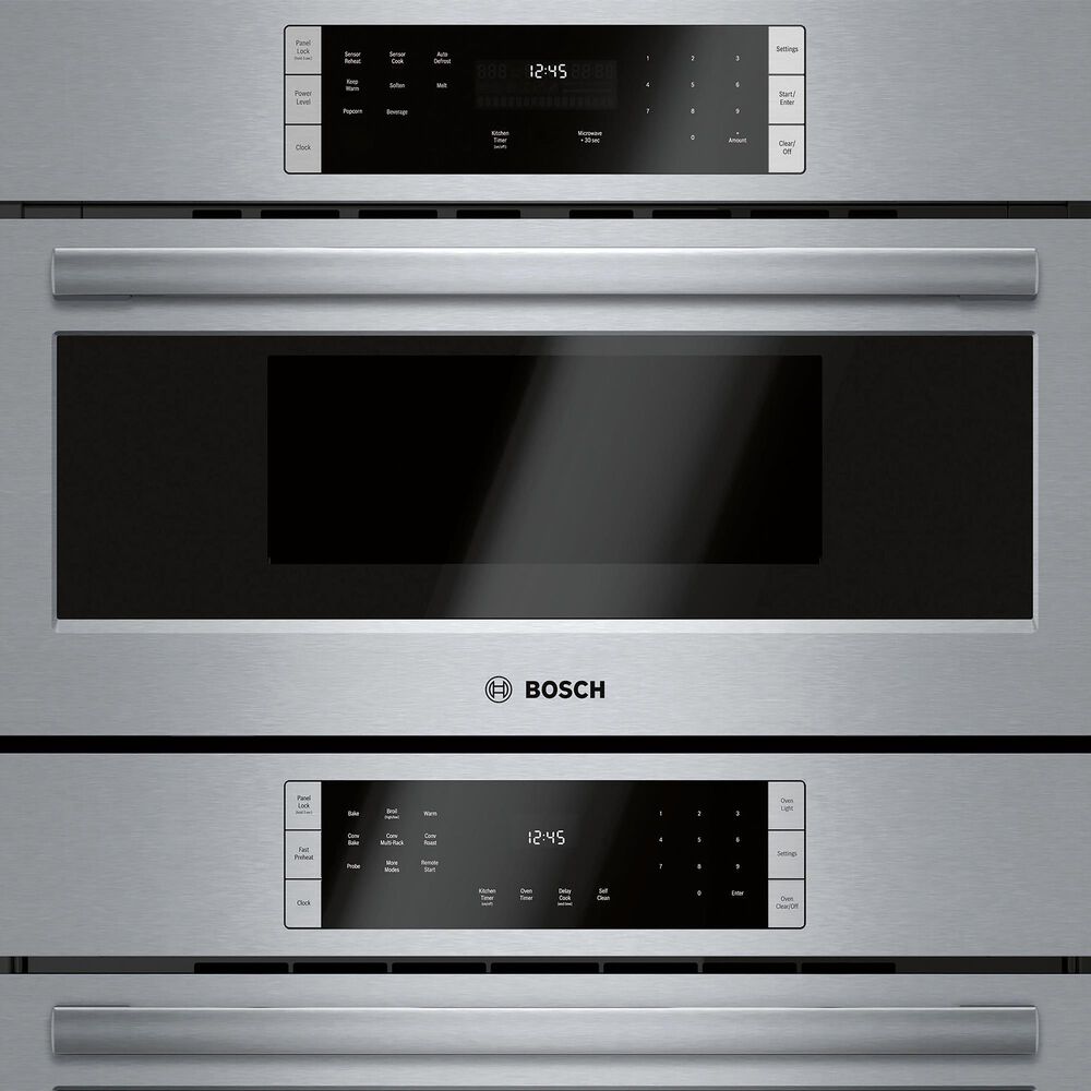 Bosch 800 Series 2-Piece Kitchen Package with 30&quot; Double Combination Oven 30&quot; Gas Cooktop and in Stainless Steel, , large