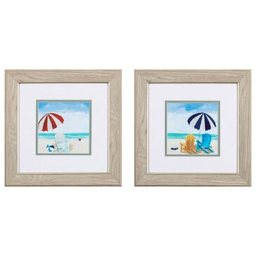 Propac Beach Chair Umbrella Wall Art in Blue (Set of 2), , large