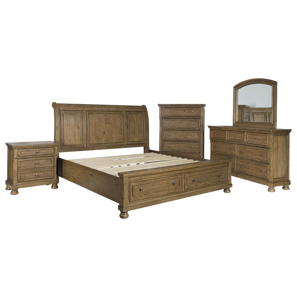 Ashley Feddinger 5-Piece California King Storage Bedroom Set in Chestnut Brown, , large