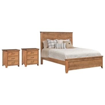 Briarwood Restful Retreat Queen Panel Bed with 2 Nightstands in Iced Coffee, , large