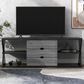 Furniture of America Finn 60" TV Stand in Black and Distressed Gray, , large