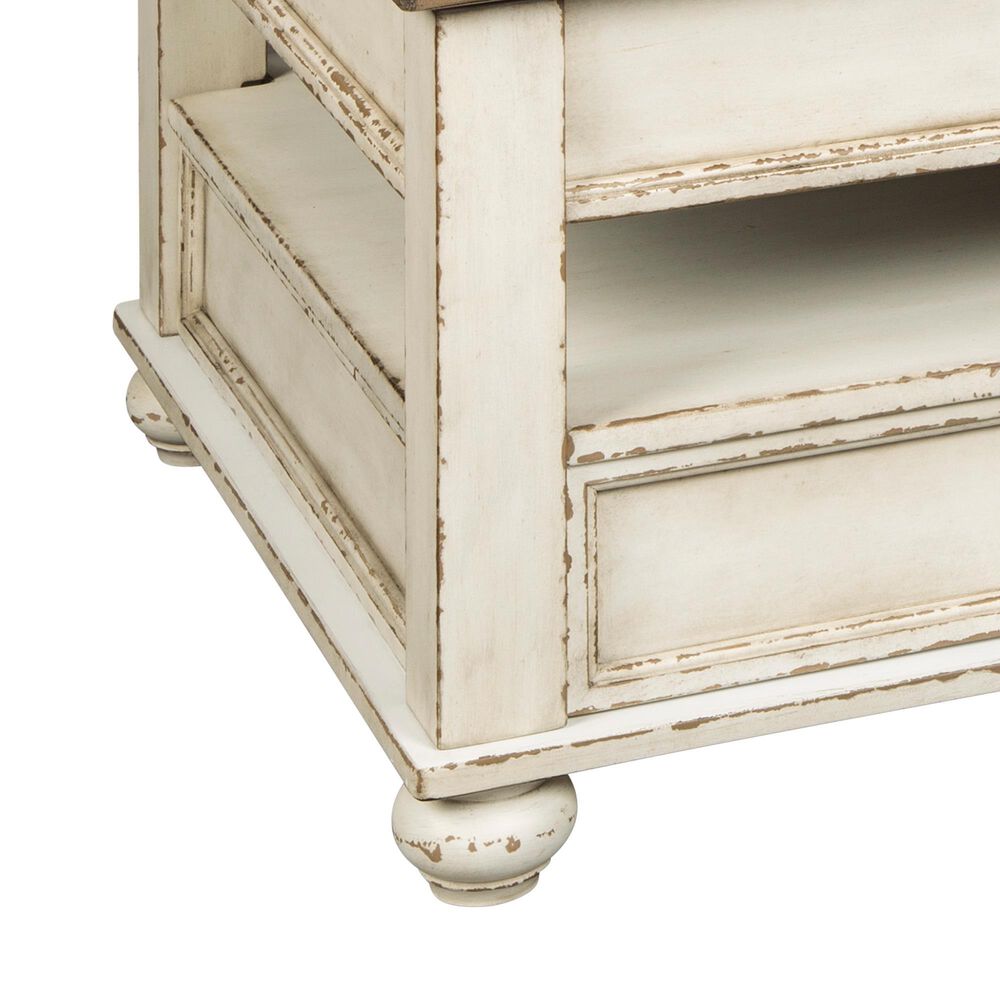 Ashley Realyn Lift Top Cocktail Table in White and Brown, , large