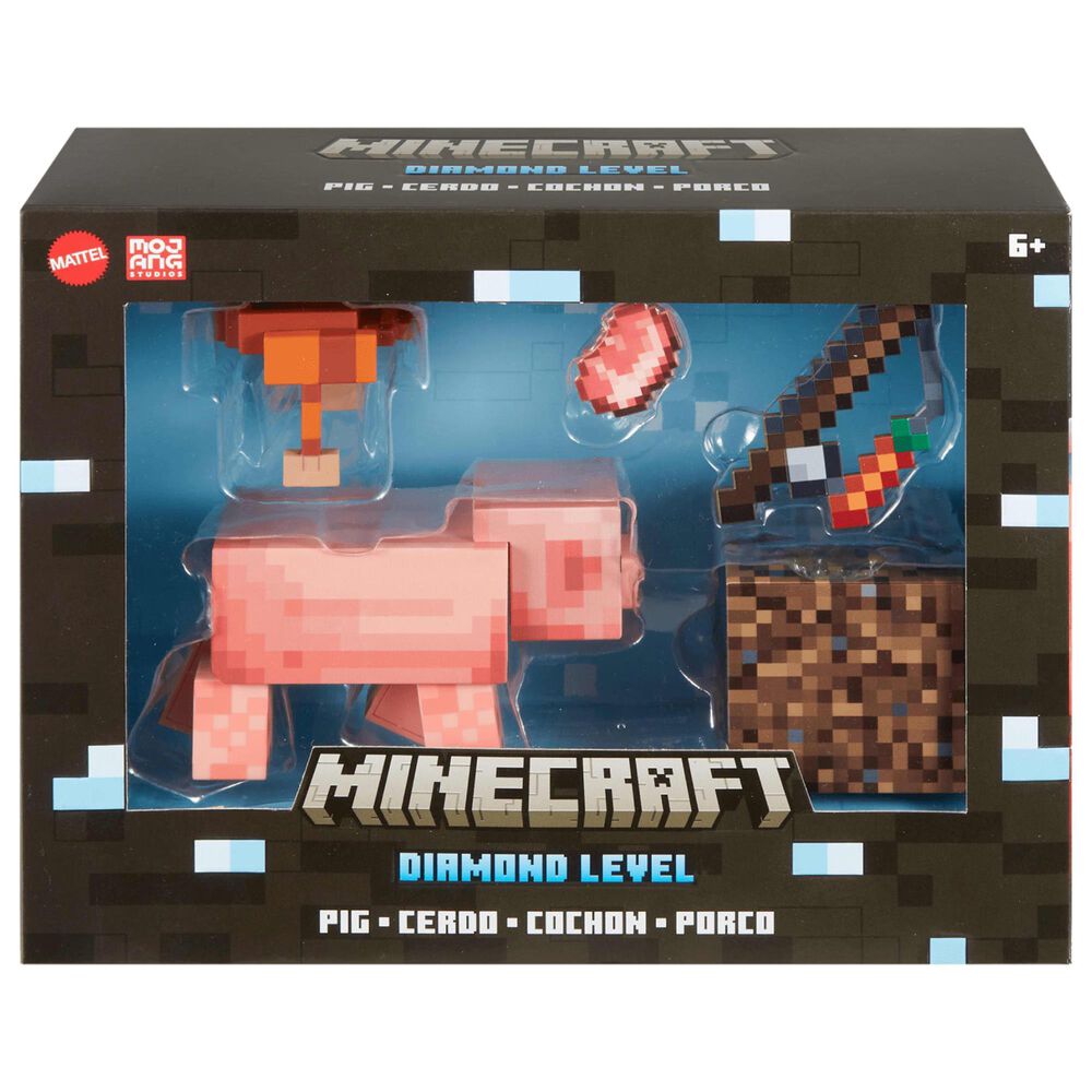 Mattel Minecraft Diamond Level Pig Action Figure, , large