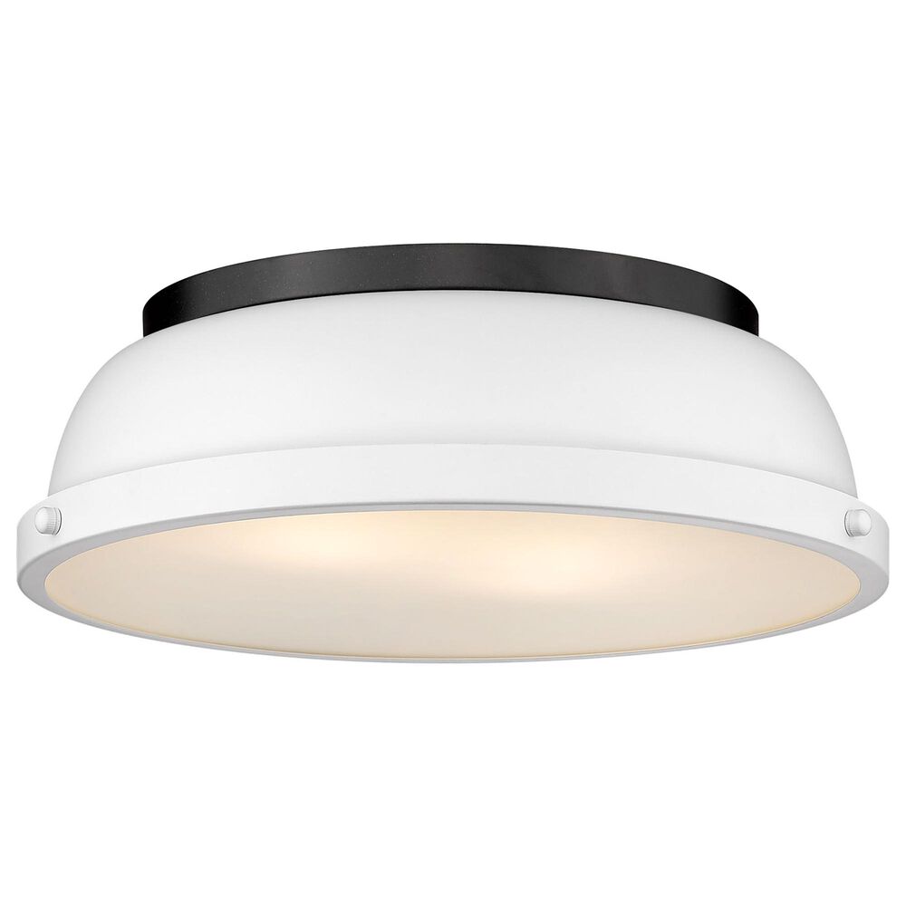 Golden Lighting Duncan Flush Mount in Matte Black with Matte White, , large