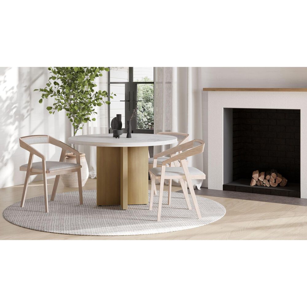 Moe&#39;s Home Collection Graze Dining Table in White and Brass - Table Only, , large