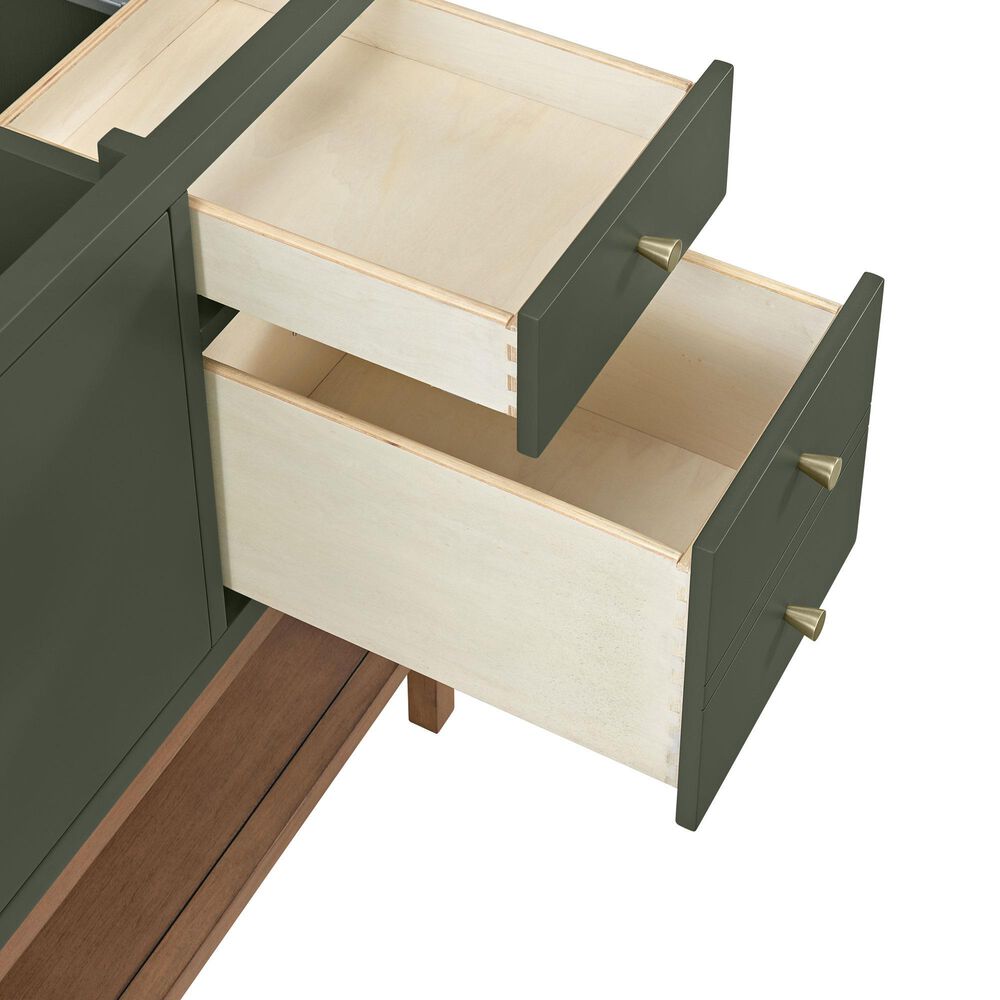 37B Isadore 48" Single Bathroom Vanity Cabinet in Deep Olive Green and White Composite Stone Top and Backsplash, , large