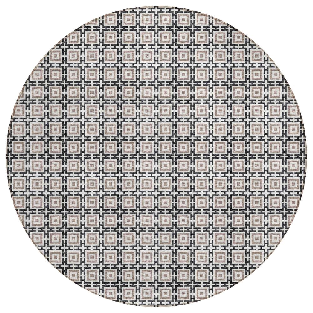 Dalyn Rug Company Marlo 8" Round Black Indoor/Outdoor Area Rug, , large
