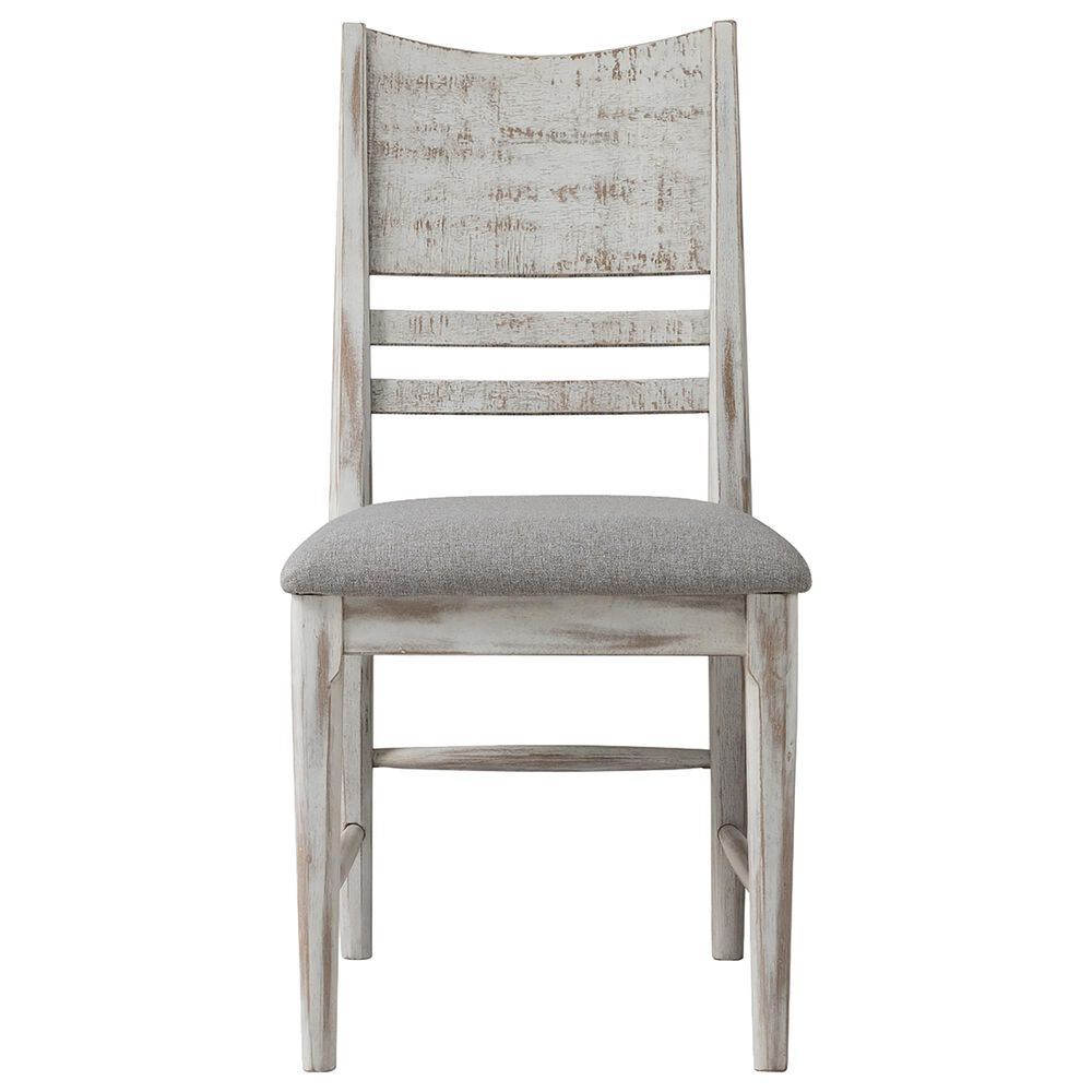 Hawthorne Furniture Modern Rustic Side Chair with Cushion in Weathered White, , large