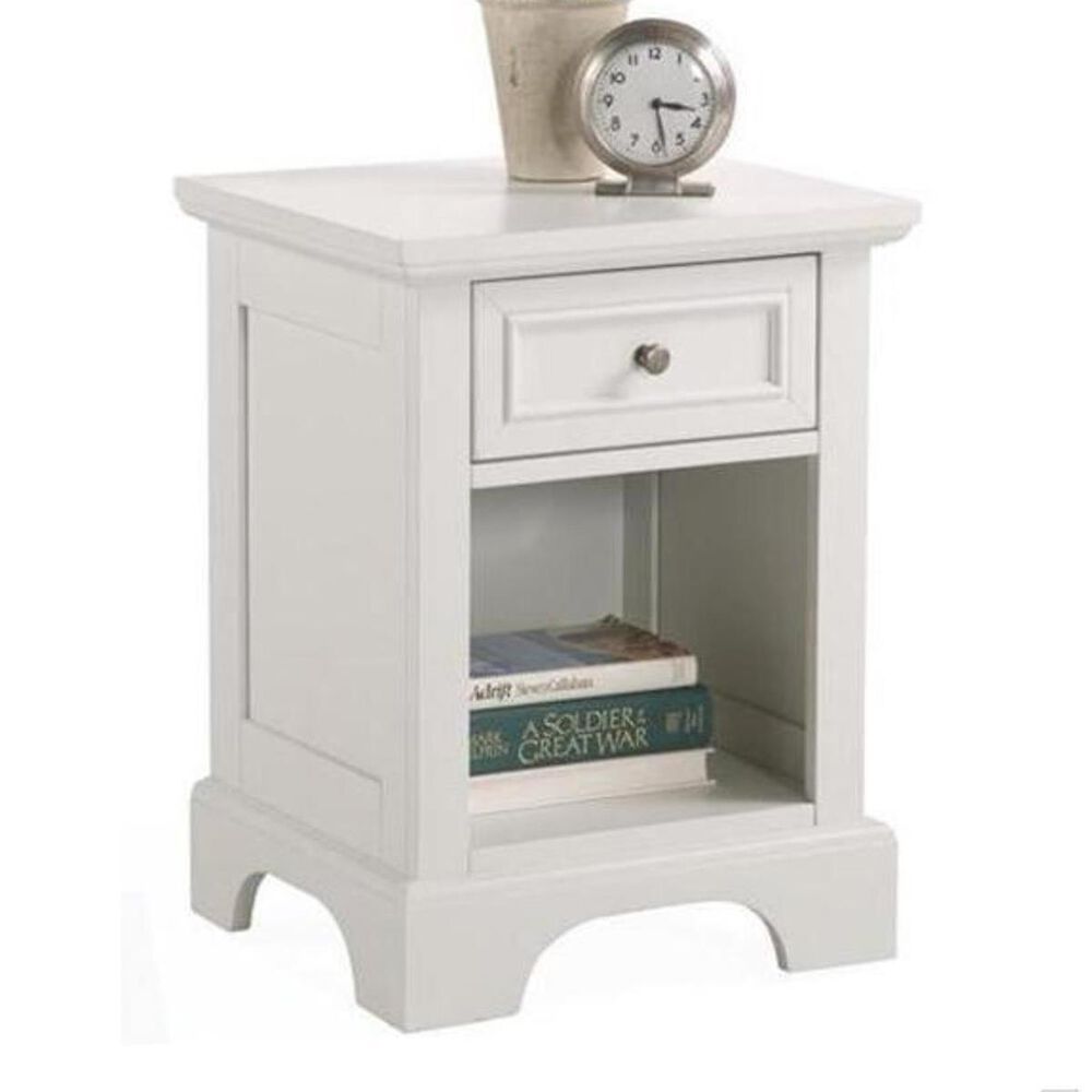 Homestyles Naples 1 Drawer Nightstand in White, , large