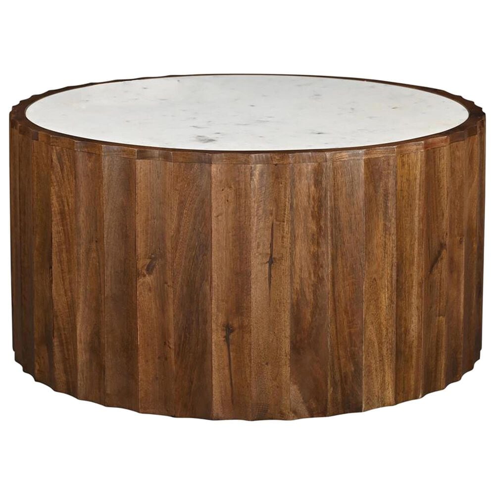 Linden Boulevard Kimble Cocktail Table in Brown and White, , large