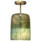 Splendor Living Vapor Semi-Flush Mount with Aqua Shade in Antique Brass, , large