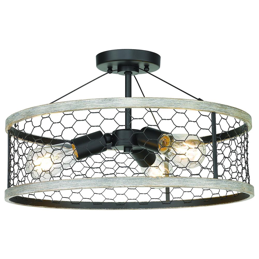 Golden Lighting Bailey 3-Light Semi-Flush in Matte Black, , large
