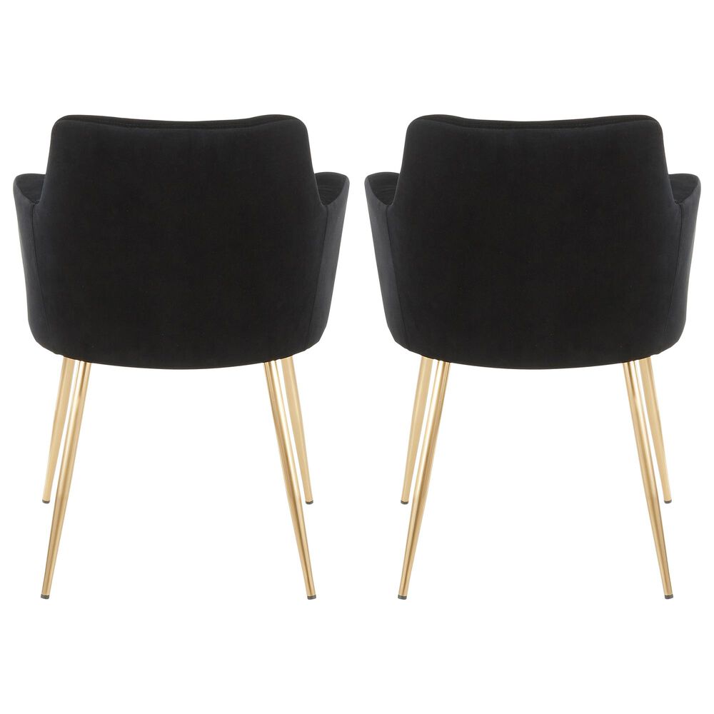 Lumisource Andrew Dining Chair in Black/Gold &#40;Set of 2&#41;, , large