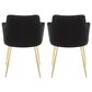 Lumisource Andrew Dining Chair in Black/Gold (Set of 2), , large