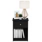 HOMLUX 1-Drawer Modern Nightstand with Knob Handle in Black Oak, , large