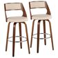 Lumisource Cecina Swivel Barstool with Cream Cushion in Walnut and Chrome (Set of 2), , large